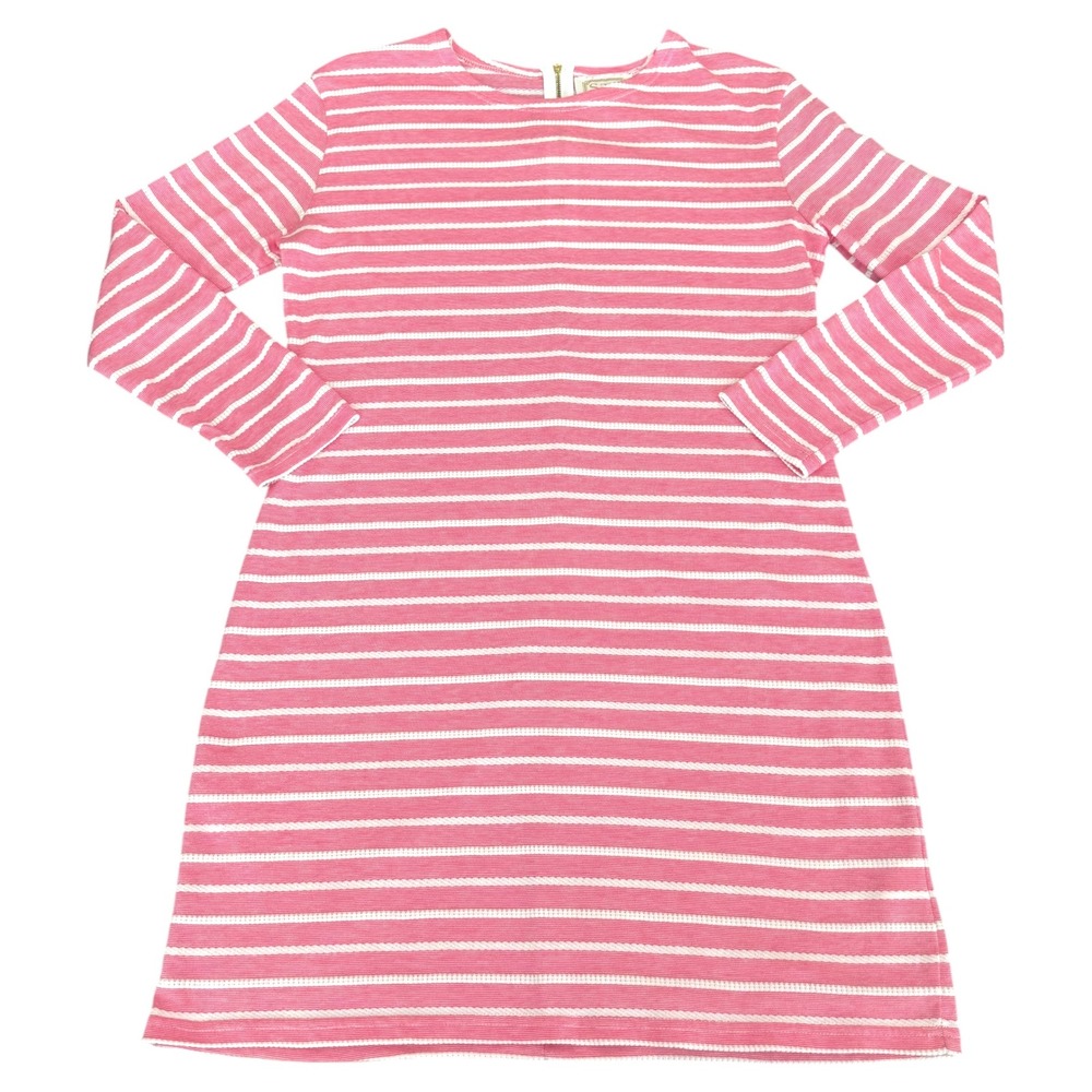 Sail to Sable STS Pink White Striped Long Sleeve Shift Dress Small Resort Preppy